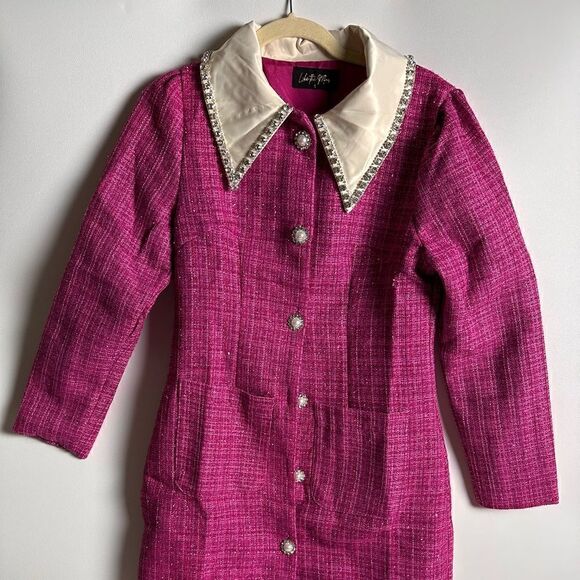 Magenta Tweed dress - Picture 6 of 16